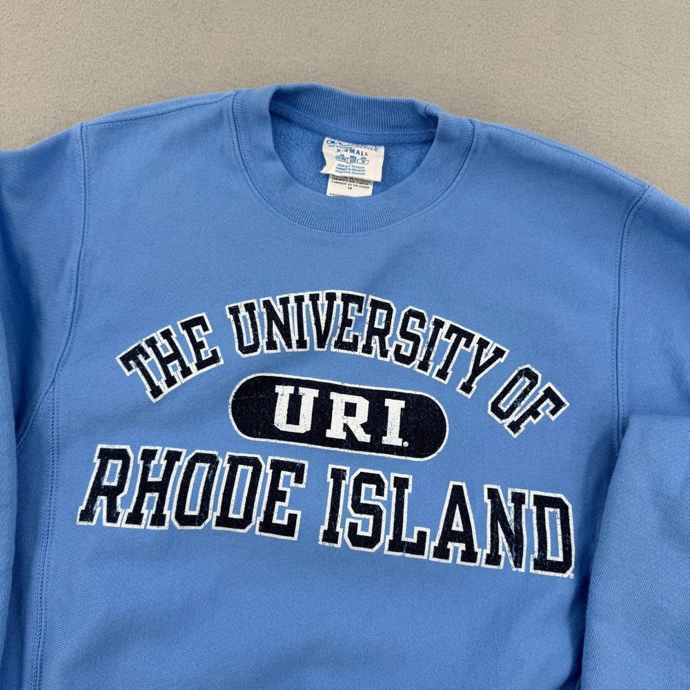 Champion Reverse Weave University of Rhode Island URI Crewneck Blue‎ Mens XS